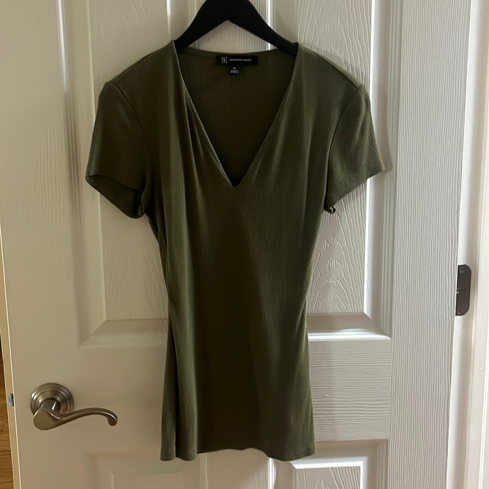 Low cut green shirt